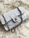 CHANEL Medium Classic Double Flap Bag White with Gold Hardware