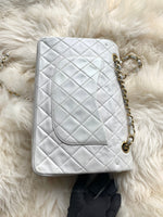 CHANEL Medium Classic Double Flap Bag White with Gold Hardware