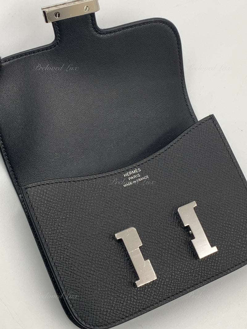 HERMES Black Constance Slim Epsom Leather Palladium Hardware