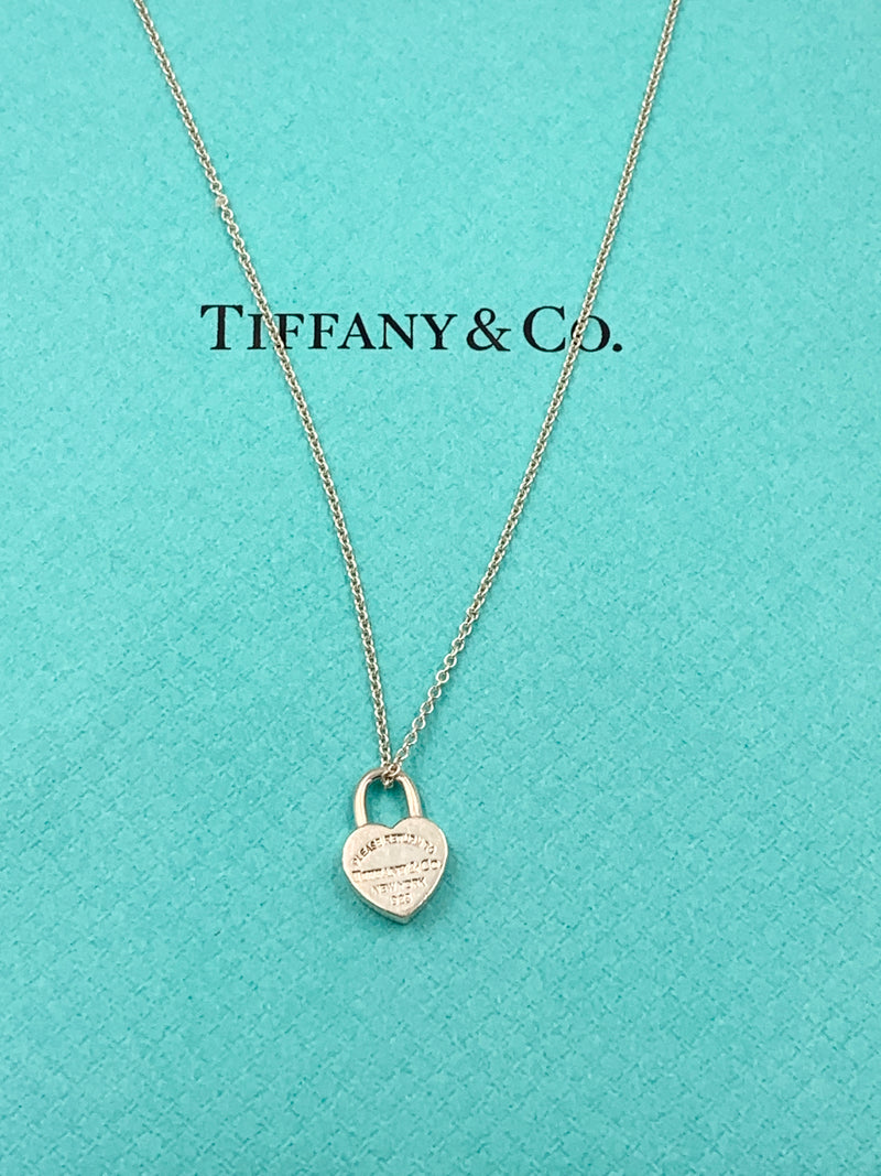 Tiffany 
Co 925 Silver Return to Tiffany Heart Lock with Necklace