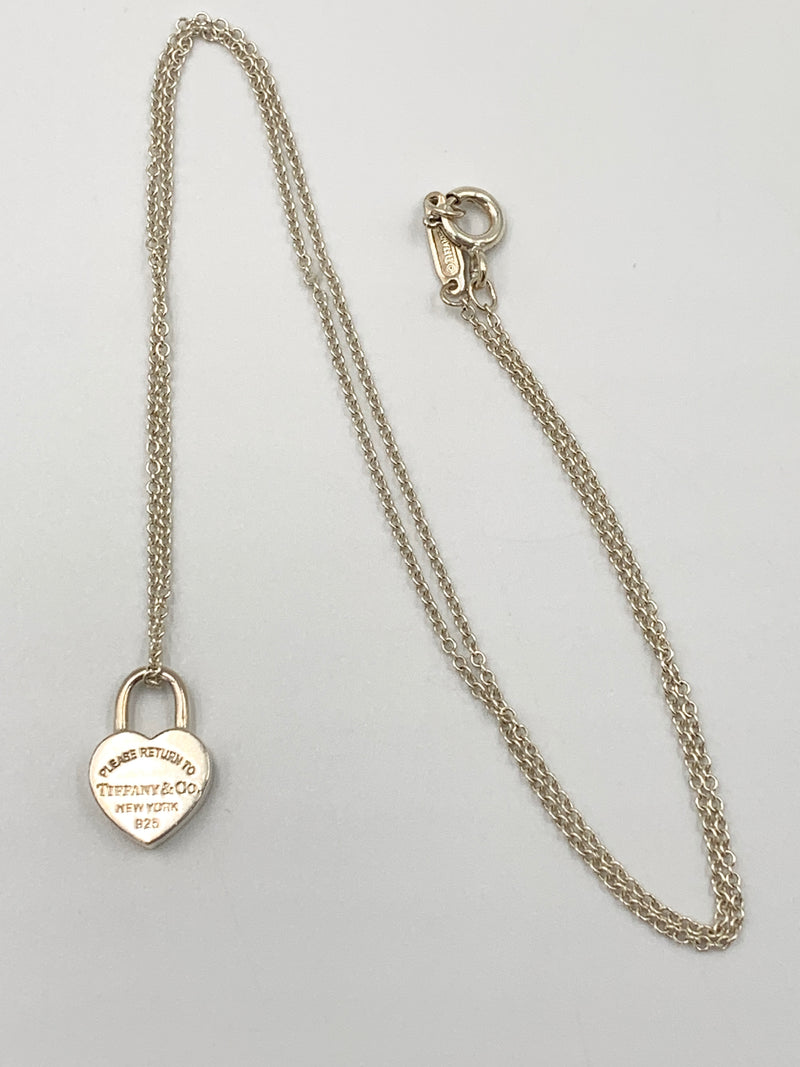 Tiffany 
Co 925 Silver Return to Tiffany Heart Lock with Necklace