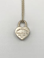 Tiffany 
Co 925 Silver Return to Tiffany Heart Lock with Necklace