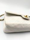 CHANEL Medium Classic Double Flap Bag White with Gold Hardware