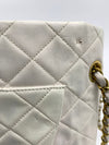 CHANEL Medium Classic Double Flap Bag White with Gold Hardware