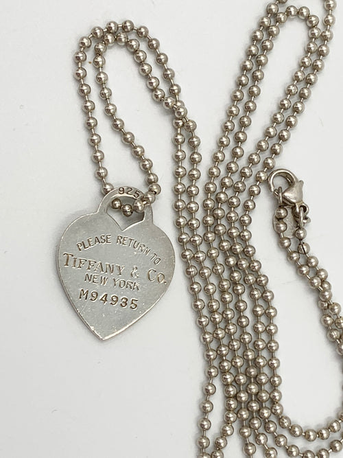 Tiffany 
Co 925 Silver Return to Tiffany Heart Tag Long Necklace