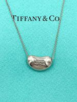 Sold-Tiffany 
Co Elsa Peretti 925 Silver 18mm Large Bean Necklace