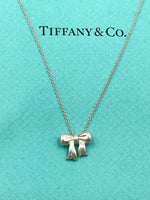 Tiffany 
Co Sterling Silver 925 Bow Pendant Necklace