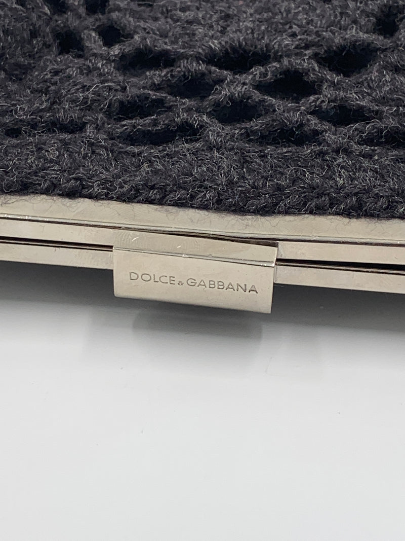 DOLCE 
GABANNA Vintage Wool Evening Shoulder Clutch