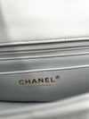 CHANEL Classic Grey Lambskin Mini Rectangular Crossbody Bag in Gold Hardware