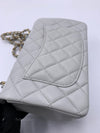 CHANEL Classic Grey Lambskin Mini Rectangular Crossbody Bag in Gold Hardware