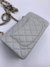 CHANEL Classic Grey Lambskin Mini Rectangular Crossbody Bag in Gold Hardware