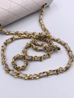 CHANEL Classic Lambskin Chain Mini Square Flap Bag White/ Gold hardware