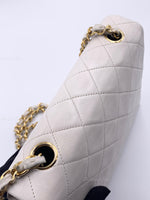 CHANEL Classic Lambskin Chain Mini Square Flap Bag White/ Gold hardware