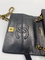 Sold-CHANEL Vintage Lambskin Small Full Flap Bag black/gold hardware