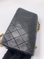 Sold-CHANEL Vintage Lambskin Small Full Flap Bag black/gold hardware