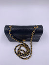 Sold-CHANEL Vintage Lambskin Small Full Flap Bag black/gold hardware