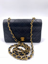 Sold-CHANEL Vintage Lambskin Small Full Flap Bag black/gold hardware