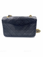 Sold-CHANEL Vintage Lambskin Small Full Flap Bag black/gold hardware