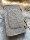 CHANEL Classic Lambskin Double Flap Medium Shoulder Bag - Light Beige Gold Hardware