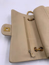 CHANEL Classic Lambskin Double Flap Medium Shoulder Bag - Light Beige Gold Hardware