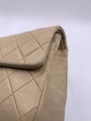 CHANEL Classic Lambskin Double Flap Medium Shoulder Bag - Light Beige Gold Hardware