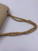 CHANEL Classic Lambskin Double Flap Medium Shoulder Bag - Light Beige Gold Hardware