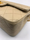 CHANEL Classic Lambskin Double Flap Medium Shoulder Bag - Light Beige Gold Hardware