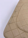 CHANEL Classic Lambskin Double Flap Medium Shoulder Bag - Light Beige Gold Hardware