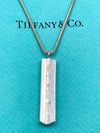 Tiffany 
Co 925 Silver 1837 Bar Pendant with Necklace