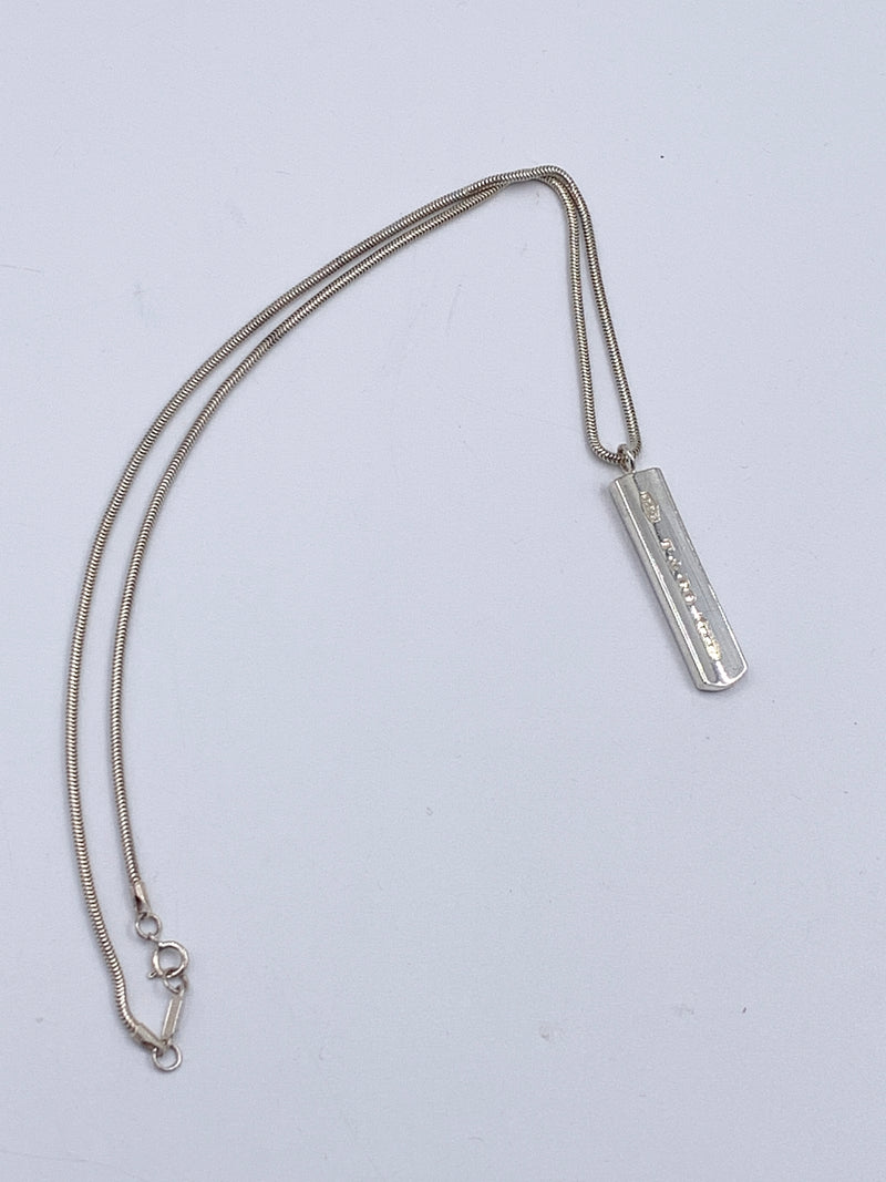 Tiffany 
Co 925 Silver 1837 Bar Pendant with Necklace