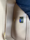 CHANEL Beige Lambskin Mini Square Pearl Crush Flap Bag