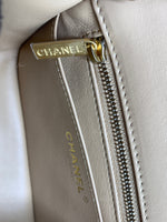 CHANEL Beige Lambskin Mini Square Pearl Crush Flap Bag