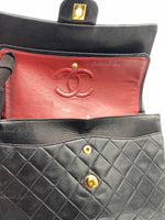 CHANEL Classic Lambskin Double Flap Medium Square Bag Black / Gold Hardware