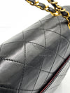 CHANEL Classic Lambskin Double Flap Medium Square Bag Black / Gold Hardware