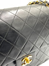 CHANEL Classic Lambskin Double Flap Medium Square Bag Black / Gold Hardware