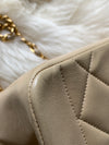 CHANEL Lambskin Small Diana Single Chain Single Flap Bag Beige Gold hardware