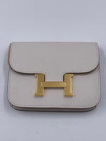 HERMES Gris Pale (light grey) Constance Slim Epsom Leather Gold Hardware