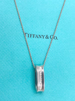 Sold-Tiffany 
Co 925 Silver 1837 Oval Ring Pendant Necklace