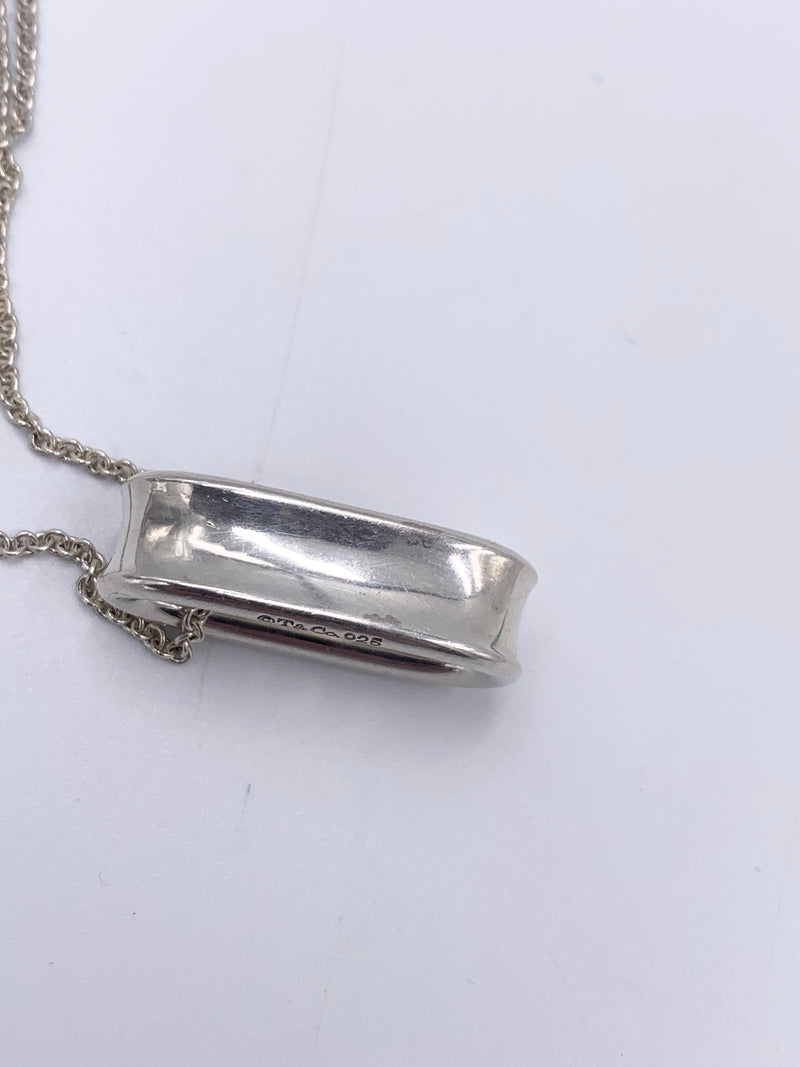 Sold-Tiffany 
Co 925 Silver 1837 Oval Ring Pendant Necklace