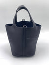 HERMES Picotin Lock 18 Caban (dark blue) Clemence Leather Palladium Hardware