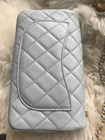 CHANEL Grey Lambskin Mini Rectangular Pearl Crush Flap Bag