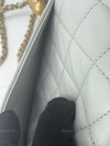 CHANEL Grey Lambskin Mini Rectangular Pearl Crush Flap Bag