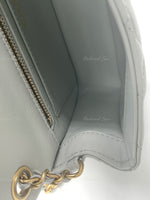 CHANEL Grey Lambskin Mini Rectangular Pearl Crush Flap Bag