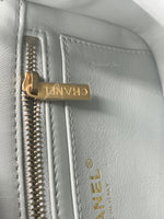 CHANEL Grey Lambskin Mini Rectangular Pearl Crush Flap Bag