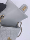 CHANEL Grey Lambskin Mini Rectangular Pearl Crush Flap Bag