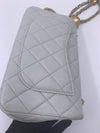 CHANEL Grey Lambskin Mini Rectangular Pearl Crush Flap Bag