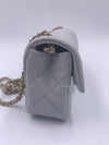 CHANEL Grey Lambskin Mini Rectangular Pearl Crush Flap Bag