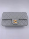 CHANEL Grey Lambskin Mini Rectangular Pearl Crush Flap Bag