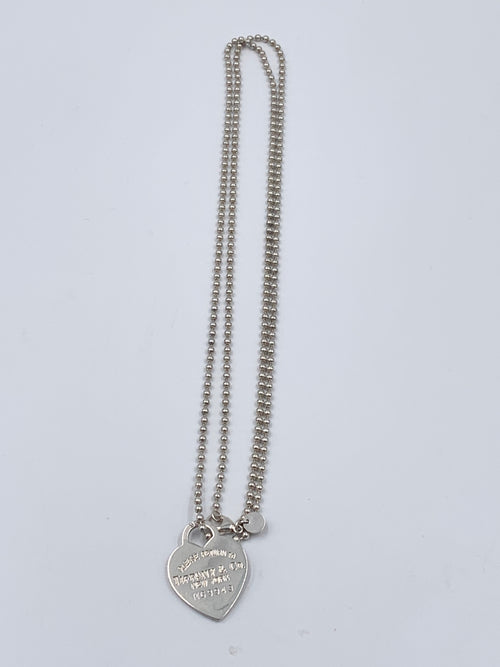 Tiffany 
Co 925 Silver Return to Tiffany Heart Tag Long Necklace