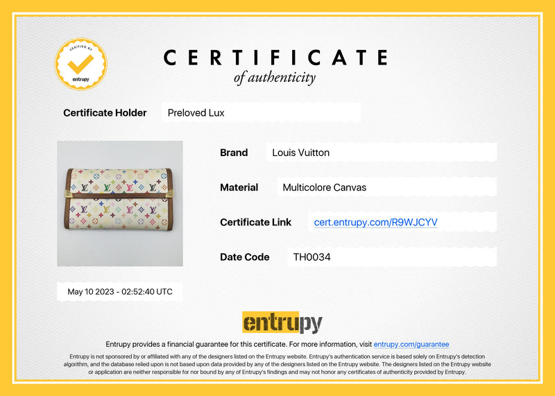 Louis Vuitton Multicolor White Long Wallet